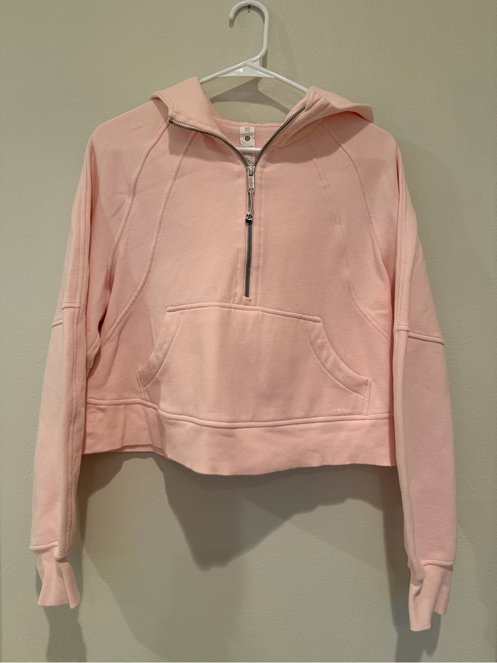 Lululemon Pink Scuba Quarter Zip Crop Hoodie pink XS/S